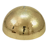 Halve spiegelbol 40cm met motor goud