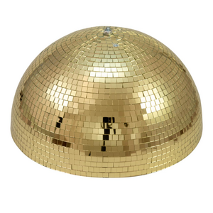 Halve spiegelbol 40cm met motor goud