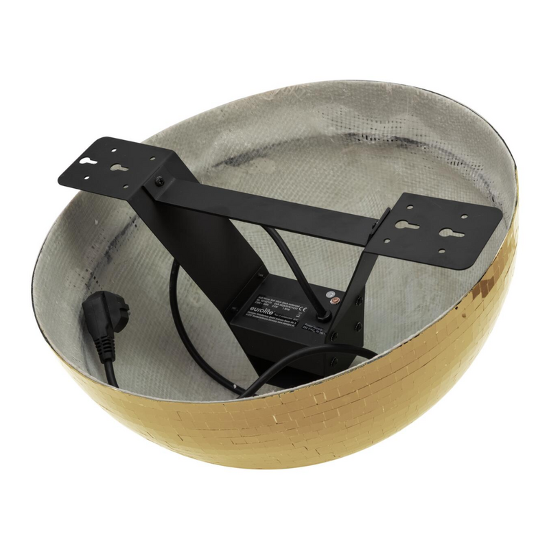 Halve spiegelbol 50cm met motor goud