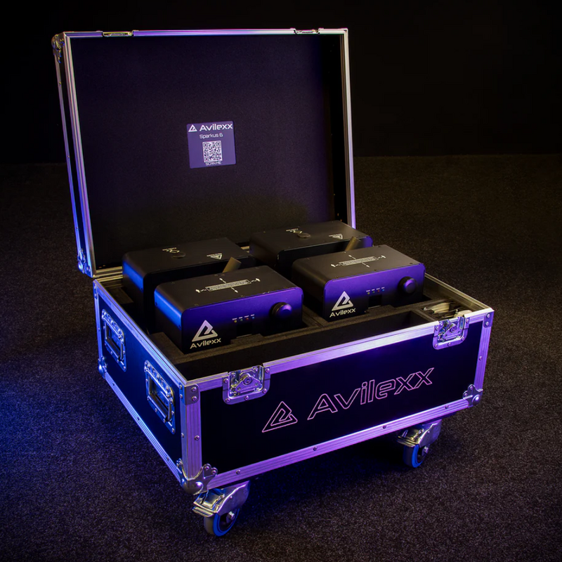 Avilexx 2x Sparkus 6 Sparkular machine + flightcase set 2x Sparkus 6 Sparkular machine + flightcase set