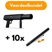 Deejay Shotgun confettishooter + 10x Electric Confetti Cannon 80cm oranje