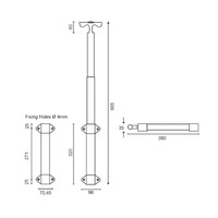 Enkelstangs opbouw trolley handgreep