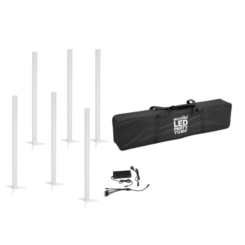 Set 6x AKKU LED Party Tube IR en oplader en transporttas
