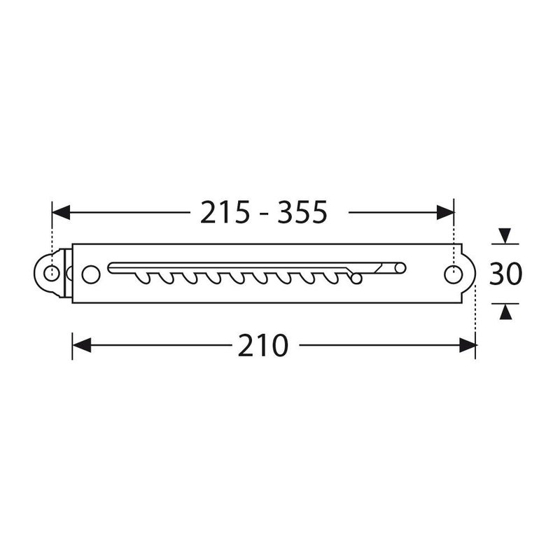 8735 Telescopische rail met 10 stops