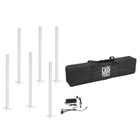 6x AKKU LED Party Tube IR met oplader en draagtas set