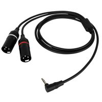 FL118 Verloopkabel 1x haakse mini-jack naar 2x XLR male 150cm