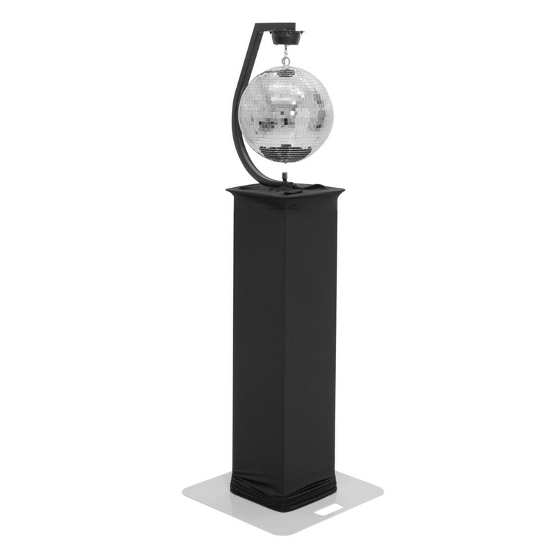 Statiefhouder met motor & Quick Link voor spiegelbollen tot 50cm zwart