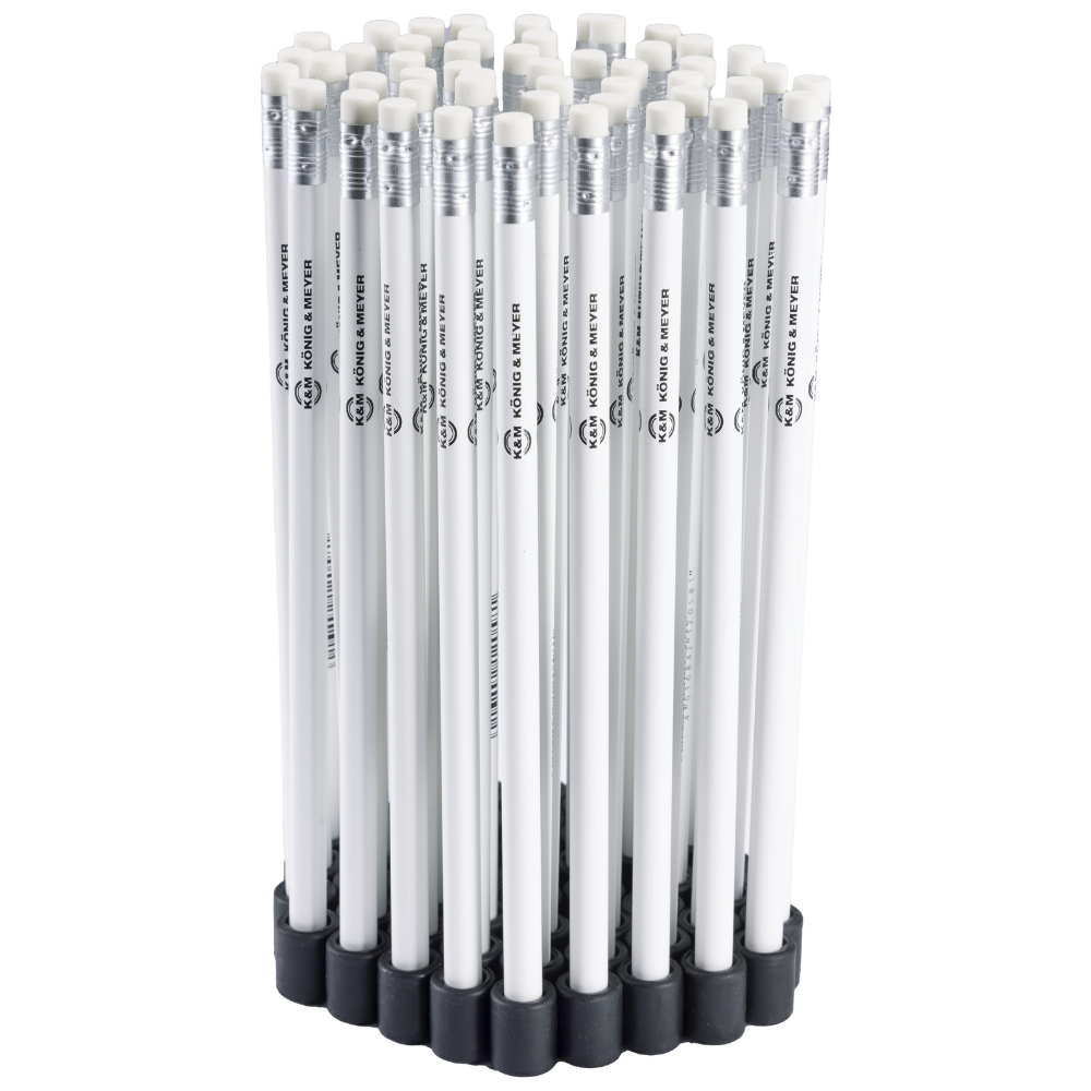 K&M 16099 Magnetische potloodhouder met potlood wit set (50 stuks)