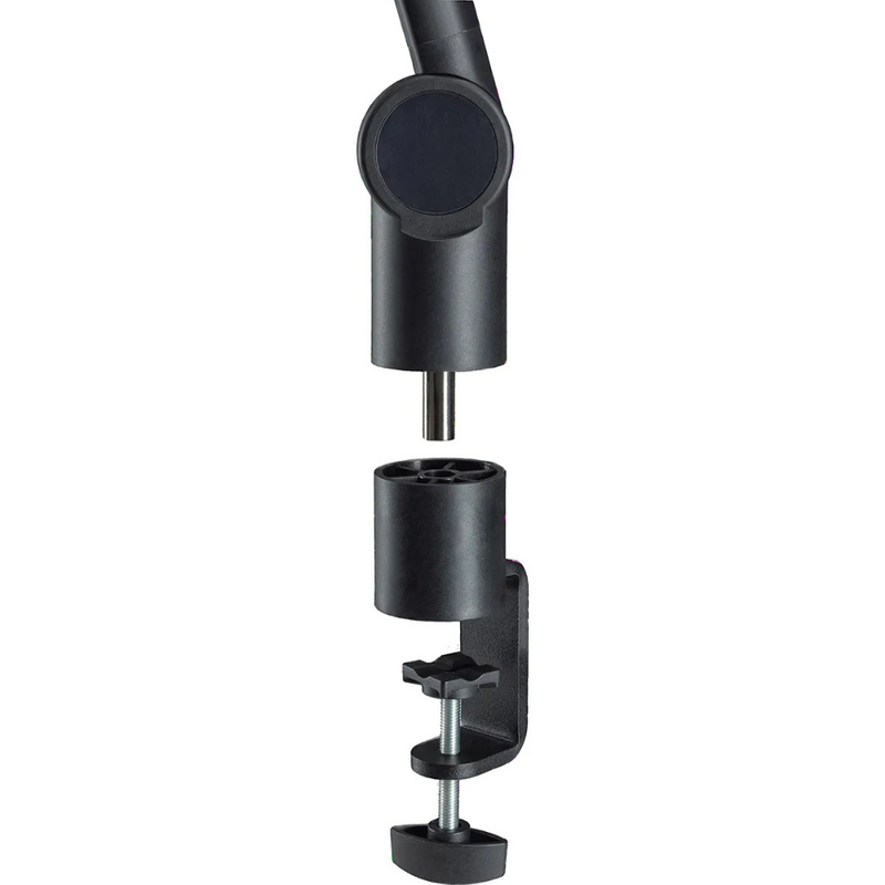 23868 Microfoon arm met tafelklem en -flens zwart