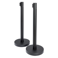 26950 Afzetpalen met trekkoord zwart set (2 stuks)