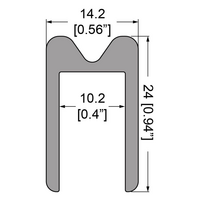 EG-0523/2-2M Aluminium 10mm sluitprofiel female