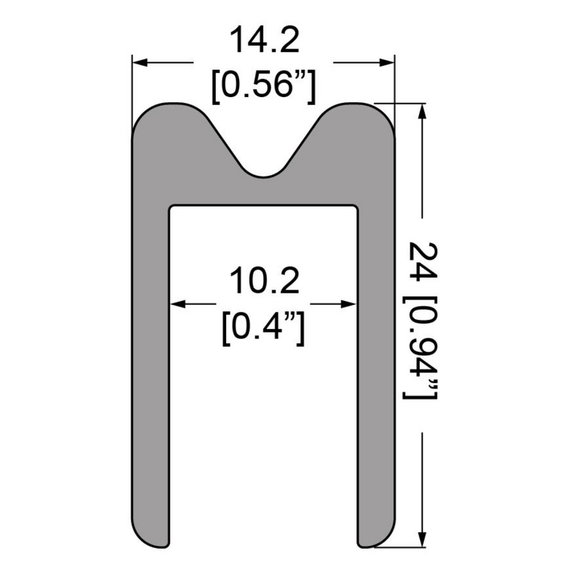 EG-0523/2-2M Aluminium 10mm sluitprofiel female