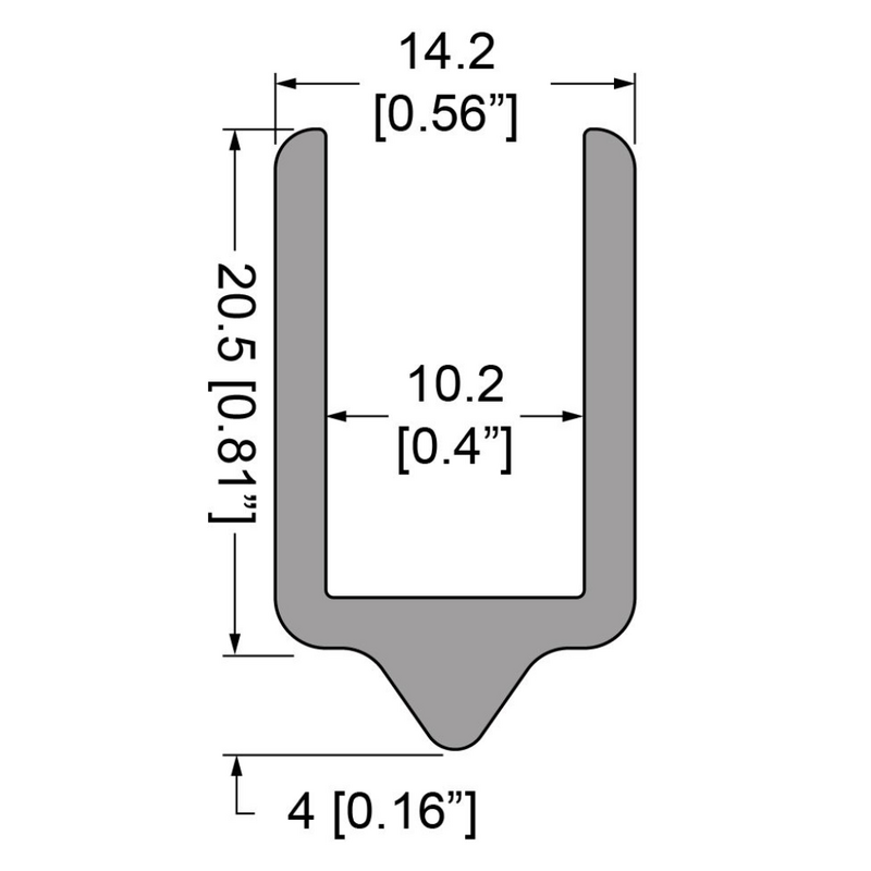 EG-0523/1-2M Aluminium 10mm sluitprofiel male