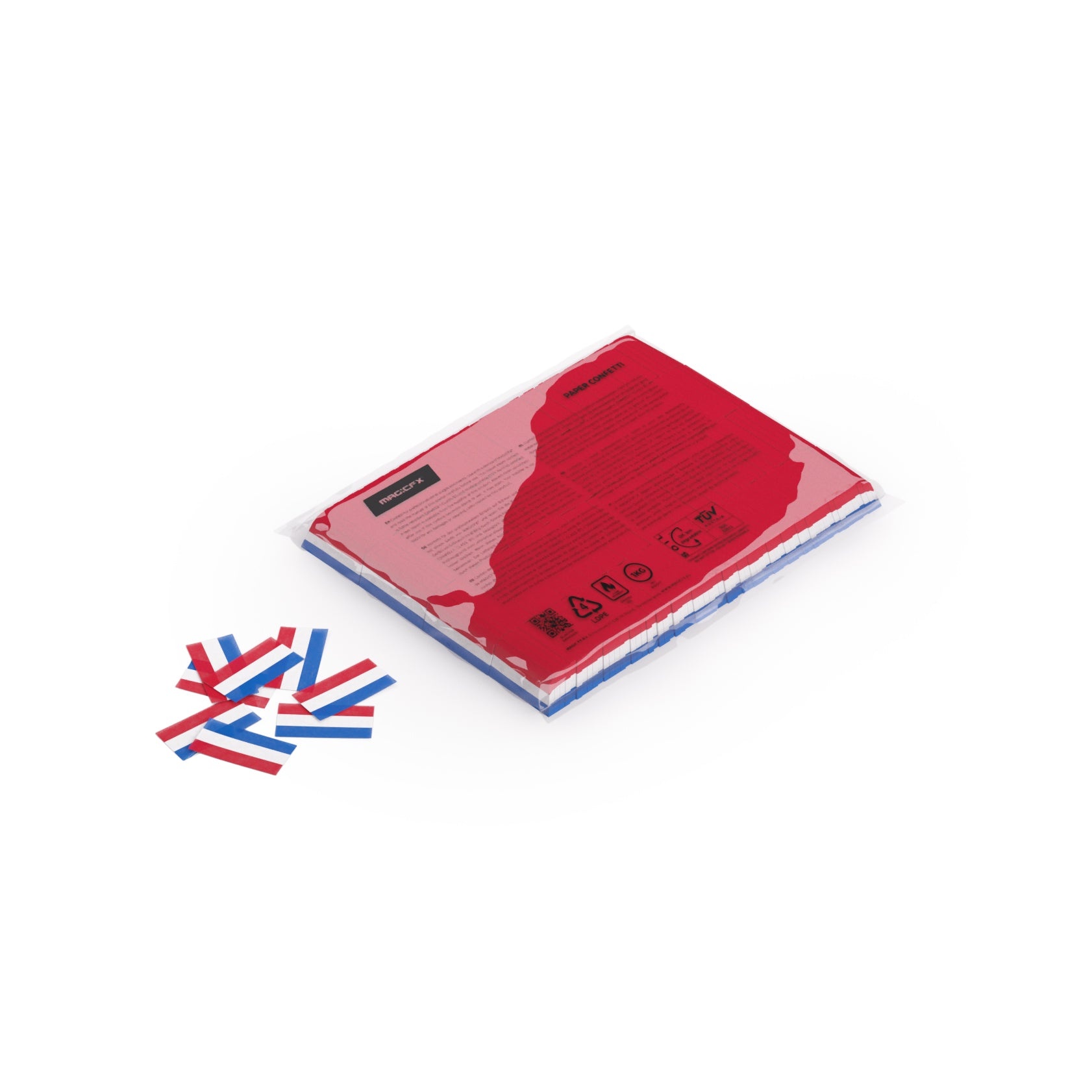 MagicFX Slowfall confetti vlag 50x26mm rood wit blauw