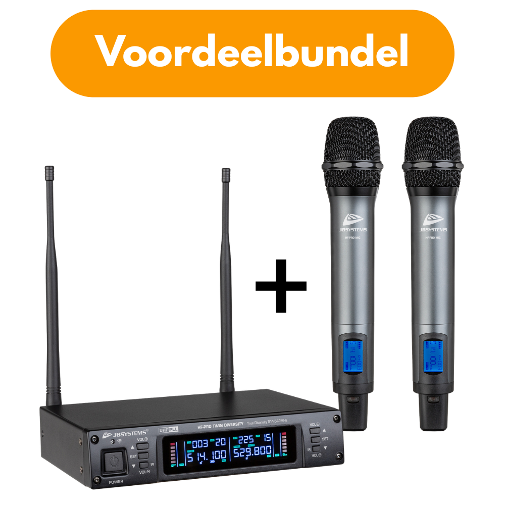 JB Systems Pro Mic Bundel met 1x HF-PRO TWIN en 2x MIC