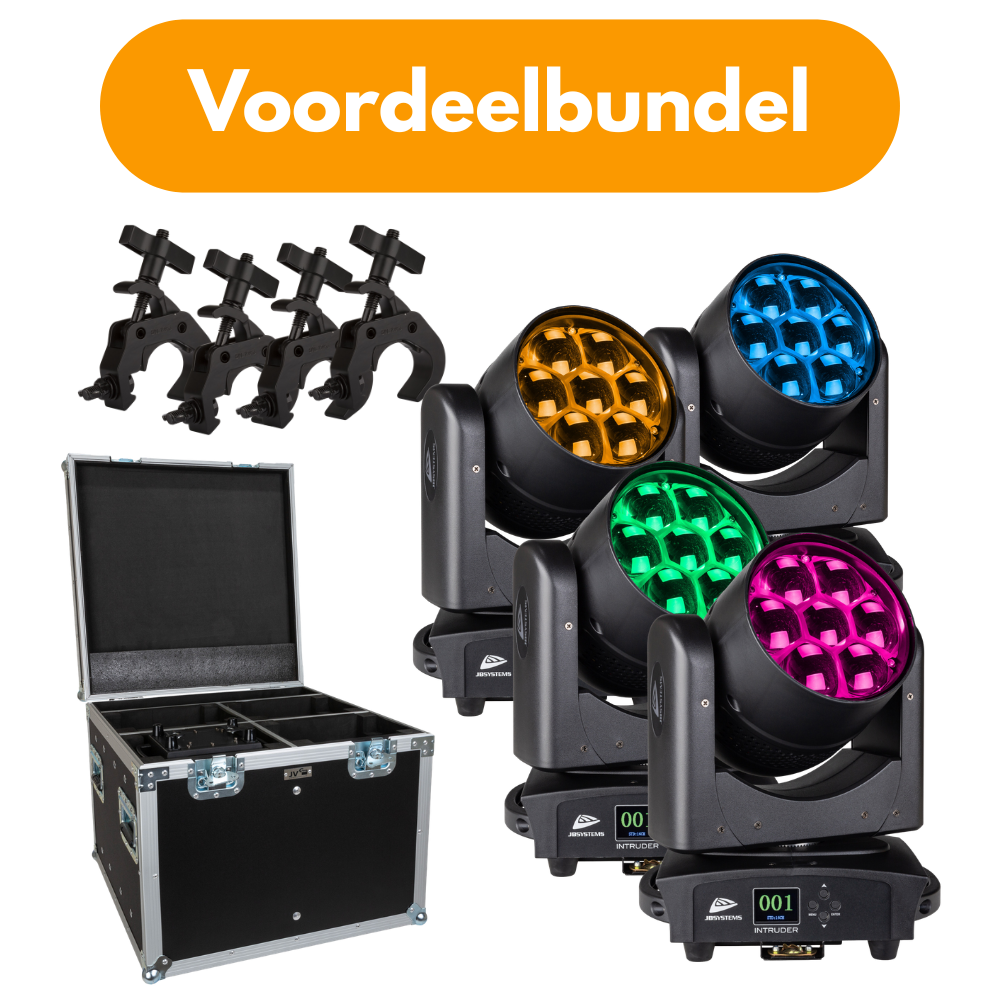 JB Systems DJ Moving Head Bundel met Intruder, Fast Clamp V2 & Case 9 afbeelding 1