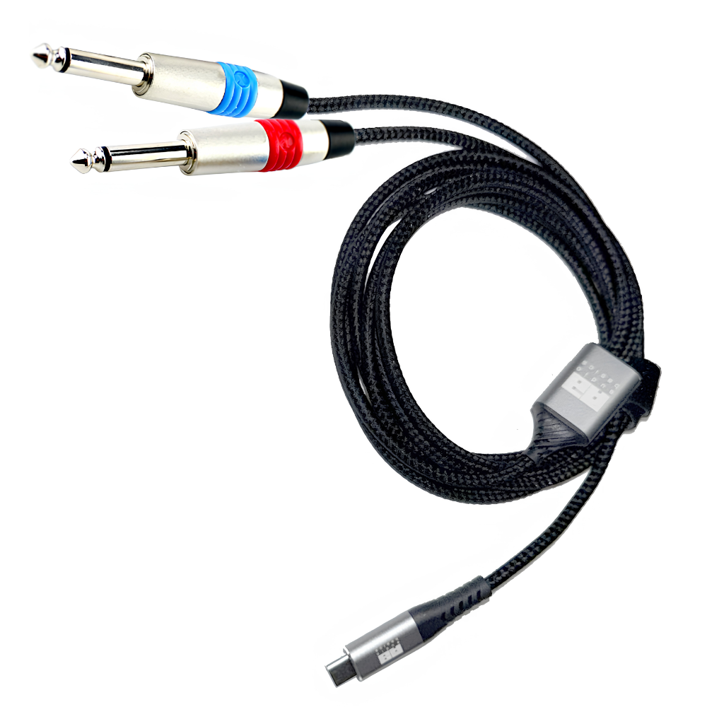 Audio Basics UCA3 USB-C naar 2x 6,3 mm jack TS kabel
