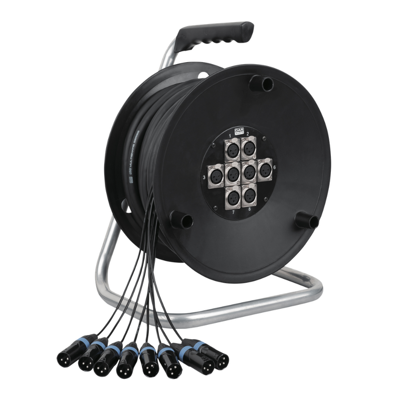 Python 8 Multikabel op haspel 8x XLR 16m