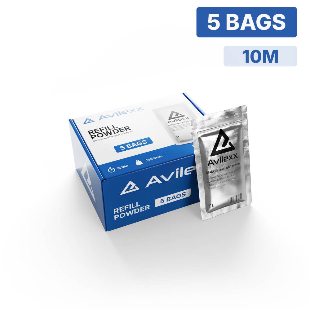 Avilexx Navulling koudvuurpoeder voor sparkular machines 10M 200g - 5-pack