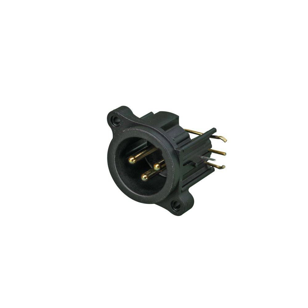 Neutrik NC3MAH-R Male XLR chassisdeel met montage aan rechterzijde afbeelding