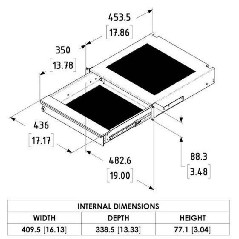 EX-6302B laptoplade 2HE 19 inch