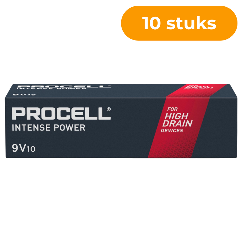 Duracell Procell Alkaline Intense 9V Batterij (10 stuks) Procell Alkaline Intense 9V Batterij (10 stuks)