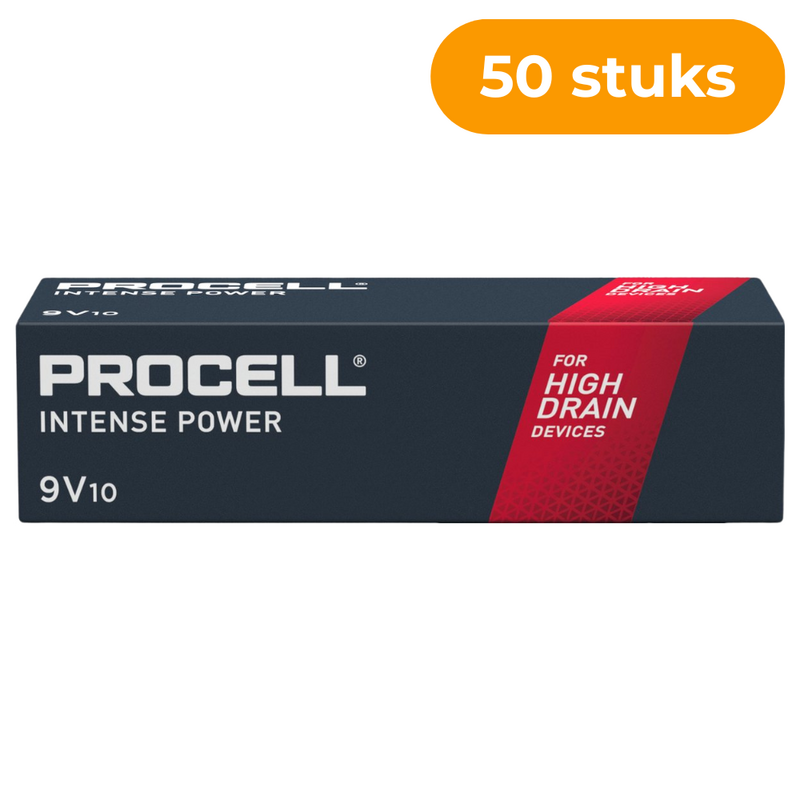 Duracell Procell Alkaline Intense 9V Batterij (50 stuks) Procell Alkaline Intense 9V Batterij (50 stuks)
