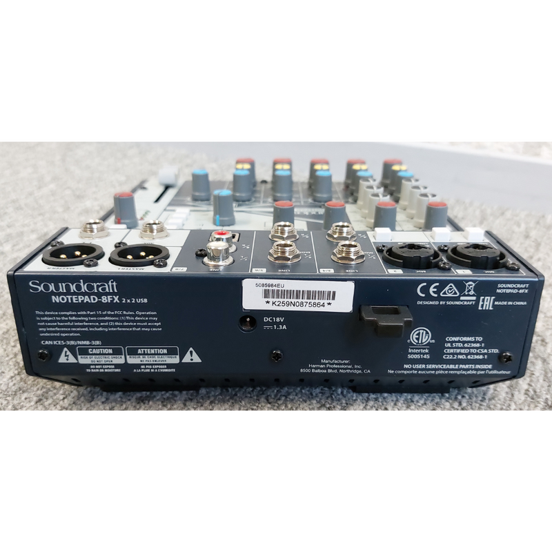 Soundcraft Notepad-8FX PA mixer met effecten (B-stock) Notepad-8FX PA mixer met effecten (B-stock)