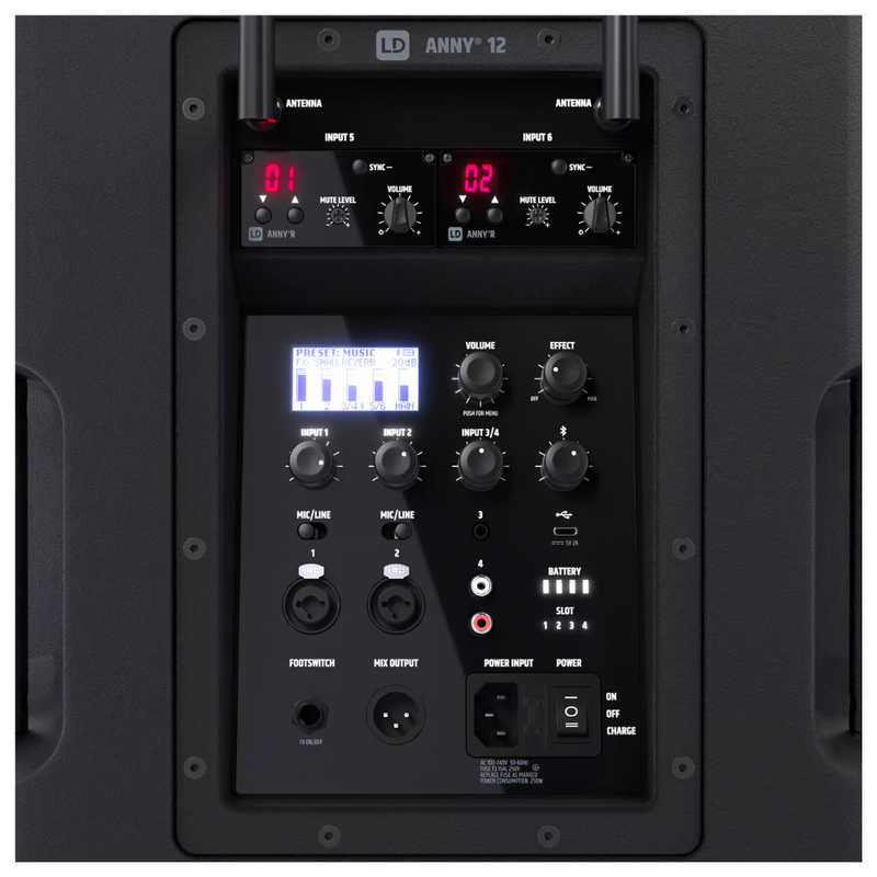 LD Systems ANNY 12 HBH2 B5/B6 mobiele accu speaker met draadloze microfoon & headsetmicrofoon ANNY 12 HBH2 B5/B6 mobiele accu speaker met draadloze microfoon & headsetmicrofoon
