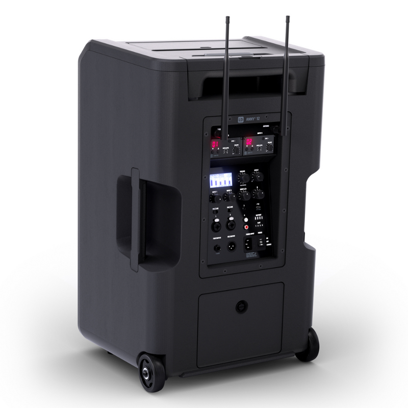 LD Systems ANNY 12 HHD2 B5/B6 mobiele accu speaker met 2 draadloze microfoons ANNY 12 HHD2 B5/B6 mobiele accu speaker met 2 draadloze microfoons