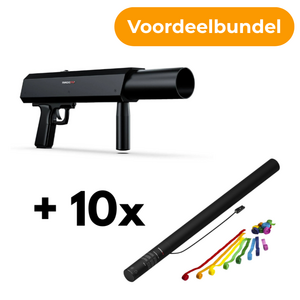 MagicFX Deejay Shotgun confettishooter + 10x Electric Streamer Cannon 80cm multicolour Deejay Shotgun confettishooter + 10x Electric Streamer Cannon 80cm multicolour