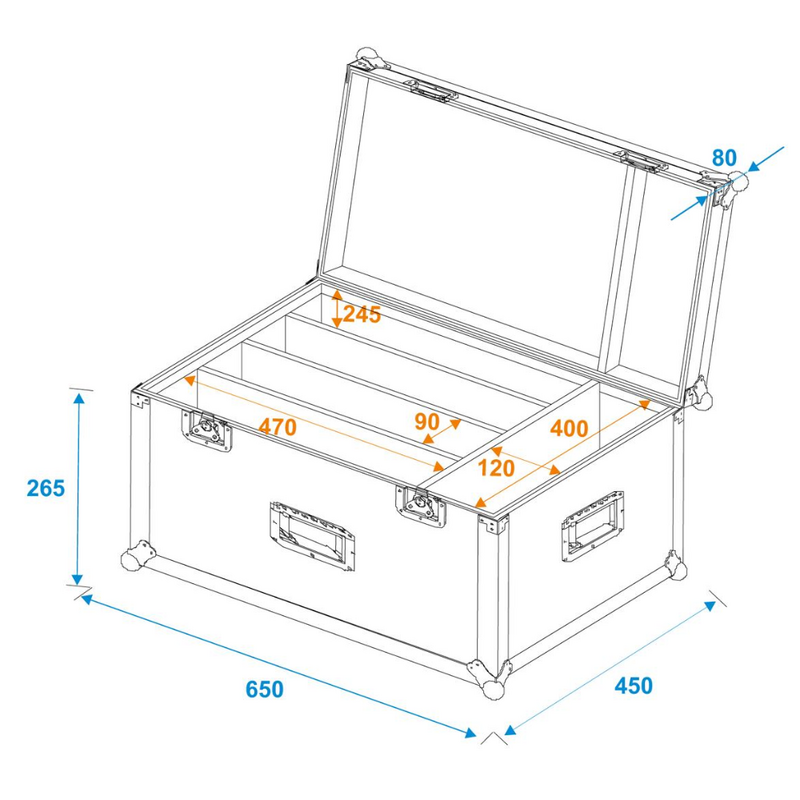 Flightcase voor 4x Eurolite LED Super Strobe
