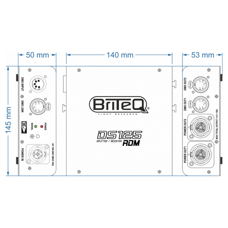 DS125-RDM DMX-Splitter PowerCON / XLR 5pin