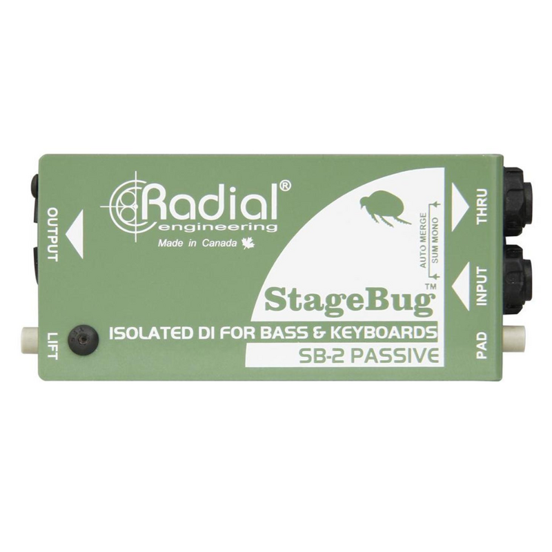Radial StageBug SB-2 Passieve DI-box voor basgitaar en keyboard StageBug SB-2 Passieve DI-box voor basgitaar en keyboard