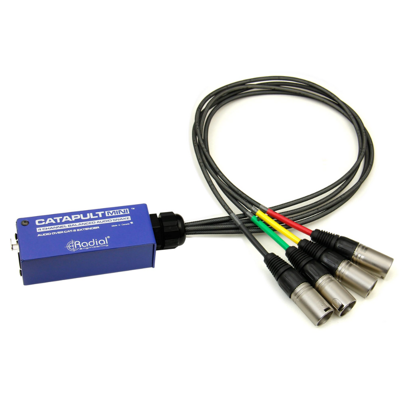 Radial Catapult Mini TX Passieve 4-kanaals audiosplitter Cat5/6 XLR-female Catapult Mini TX Passieve 4-kanaals audiosplitter Cat5/6 XLR-female
