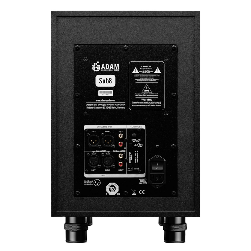 ADAM Audio Sub8 Actieve studio subwoofer (per stuk) Sub8 Actieve studio subwoofer (per stuk)