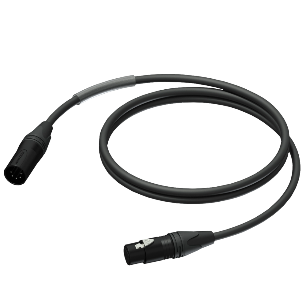 Procab PRD955/0.5 Professionele DMX kabel 5-polig 50cm