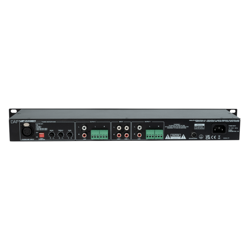 MP-220BT Mediaspeler met BT, FM & USB 1HE