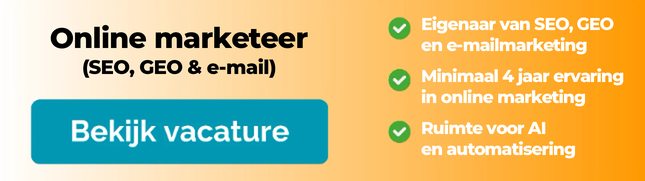 Vacature Online Marketeer SEO / GEO / E-mail