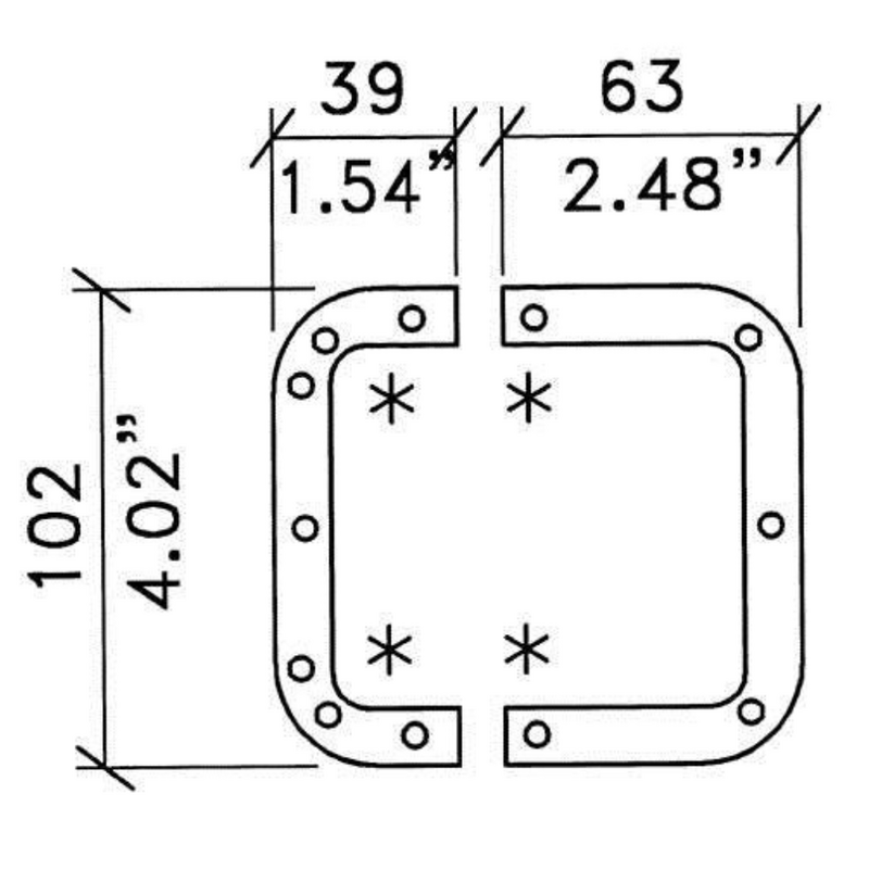 Penn Elcom L0906 Achterplaat voor medium inbouwsluitingen L0906 Achterplaat voor medium inbouwsluitingen