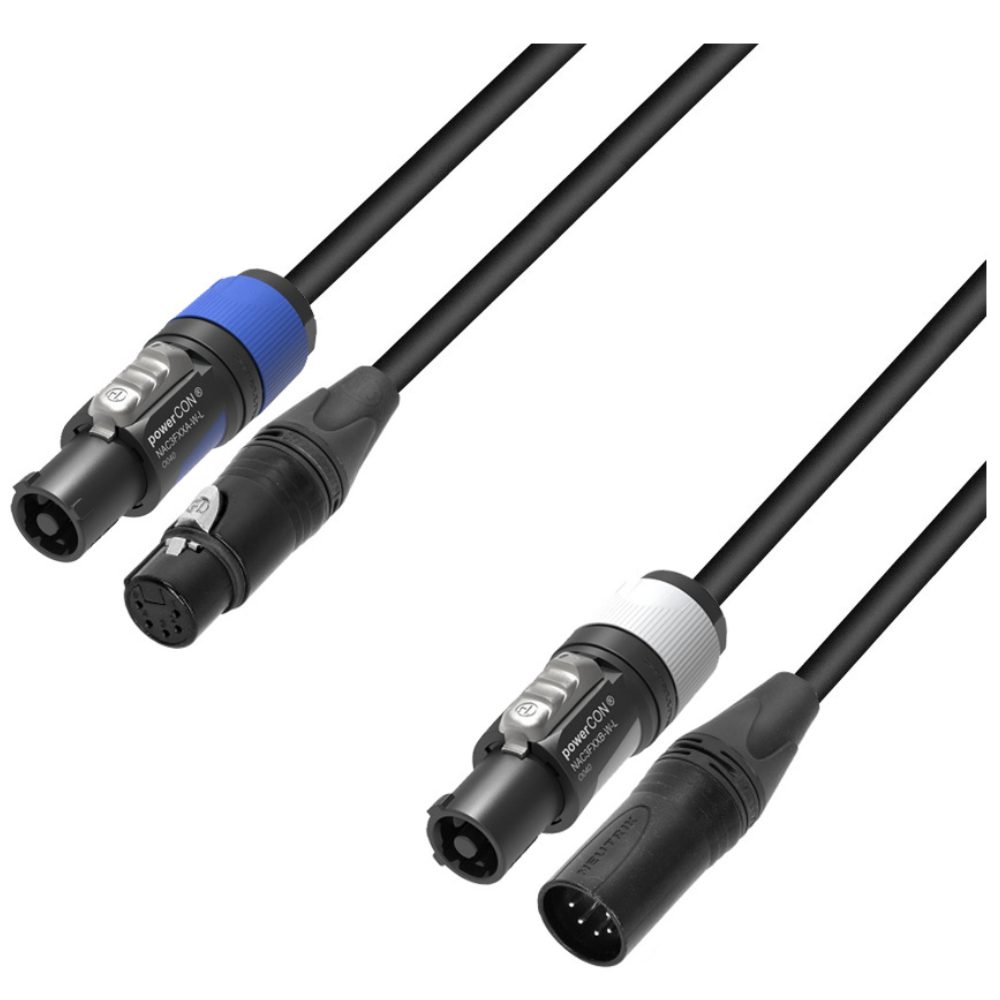 Adam Hall 5 STAR H PCON 5D 1000 combikabel XLR naar powerCON 10 m