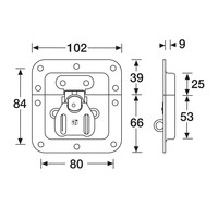 17233 Medium inbouw vlinderslot 9mm diep