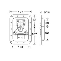 17256 Groot inbouw vlinderslot 14mm diep