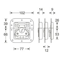 17280 Medium inbouw vlinderslot 14mm diep