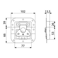 17283 Medium inbouw vlinderslot met verzet 12mm diep