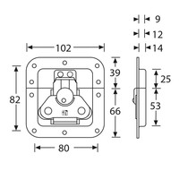 17295 Medium inbouw vlinderslot 9mm diep