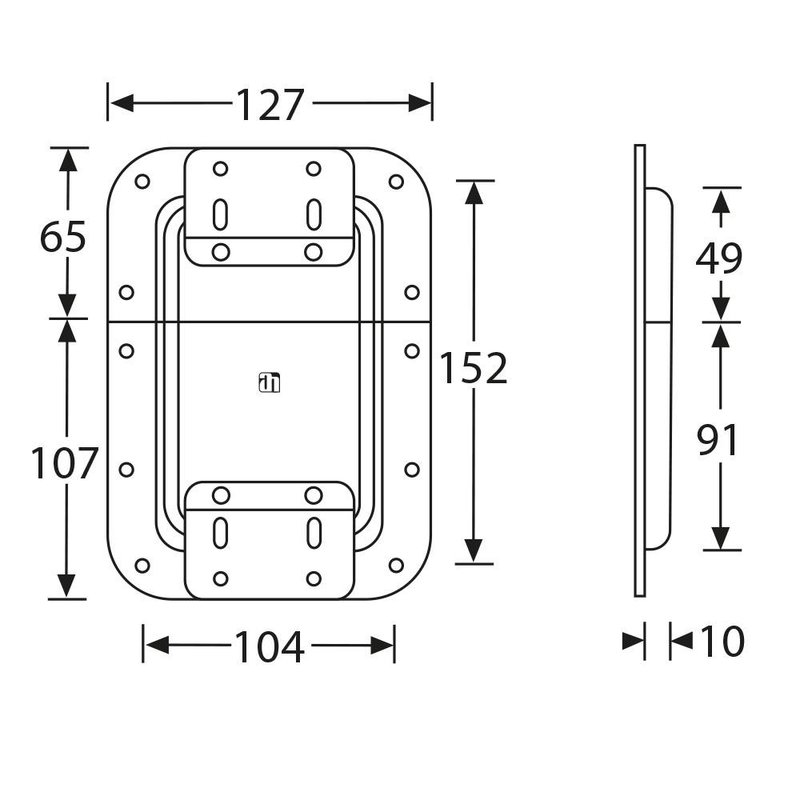 27082 Groot inbouw stopbeugel lang