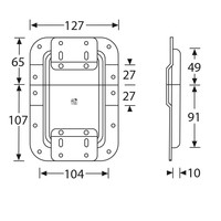 27083 Groot inbouw stopbeugel lang met verzet