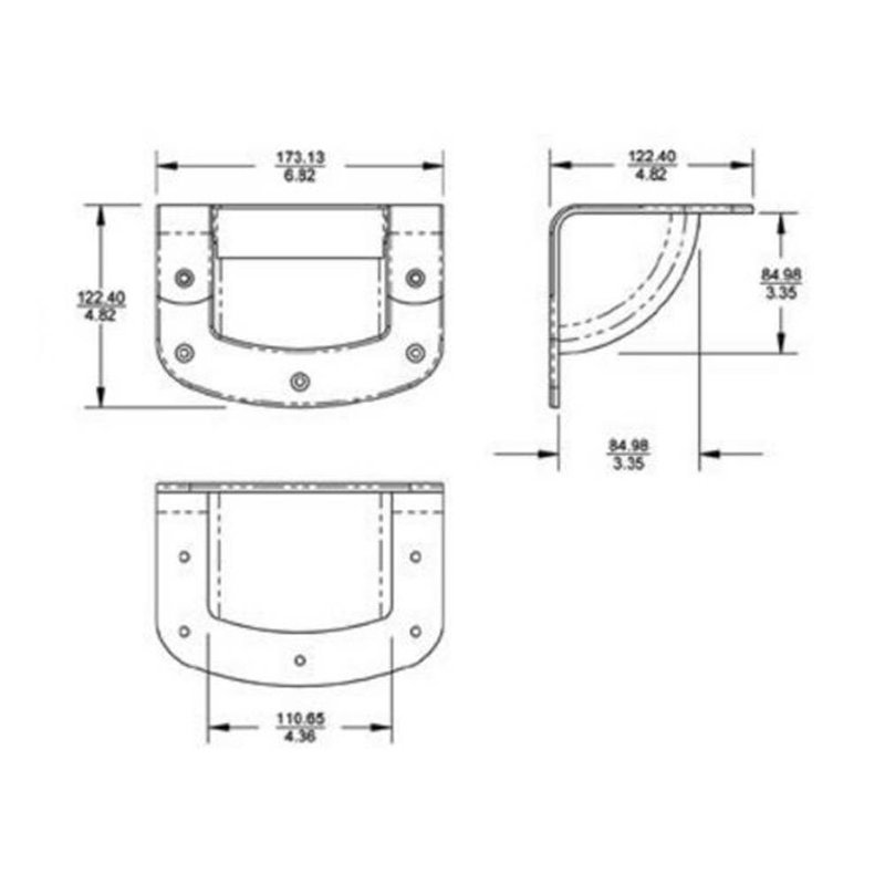 34053 Hoek inbouw handvat