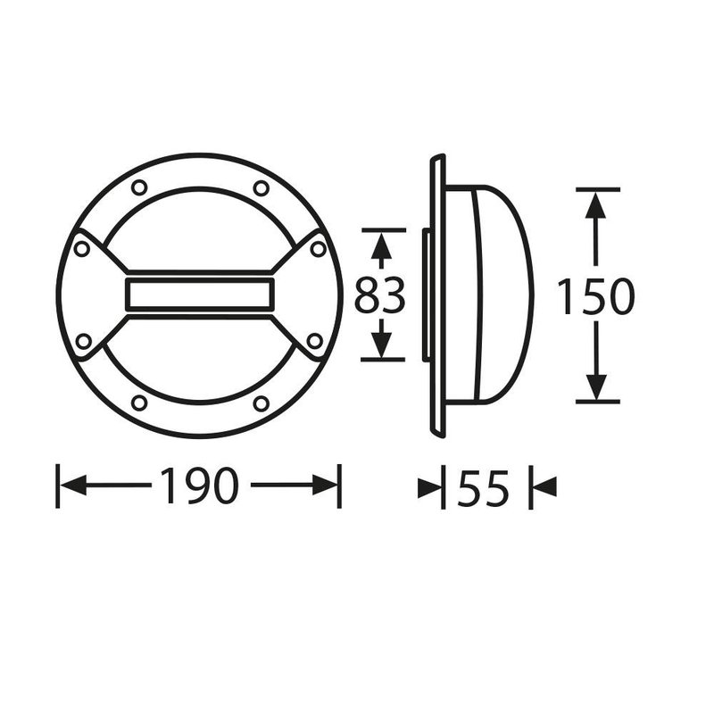 34062 Rond inbouw handvat